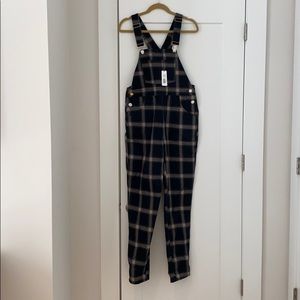 WeWoreWhat Olympia Slim Denim Overalls NWT
